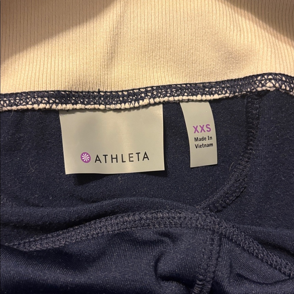 Athleta Navy Blue and White Joggers - Picture 2 of 2